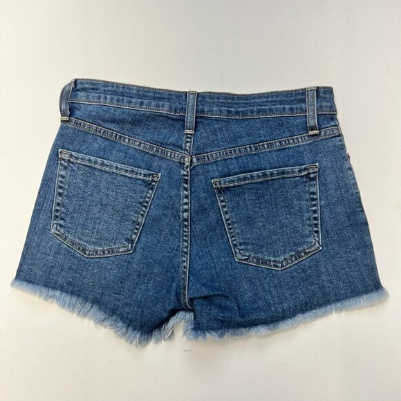 Just Black Womens Cut-Off Shorts Blue Stretch Frayed Mid Rise Medium Wash USA S - Picture 2 of 10